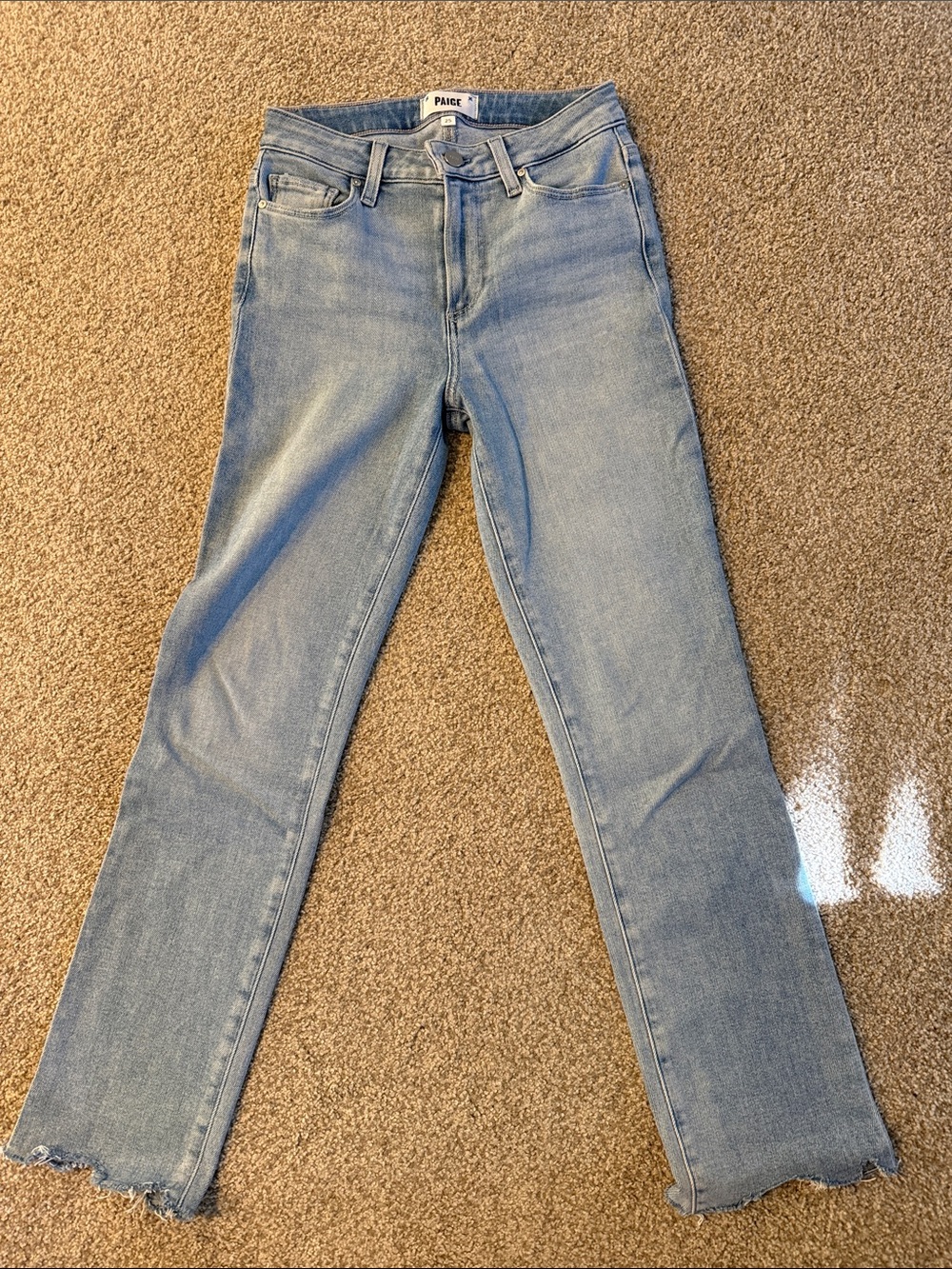 PAIGE Cindy Light Wash High-Rise Straight-Leg Jeans